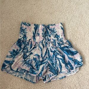 FP Movement by Free People Blue and Cream Patterned Shorts